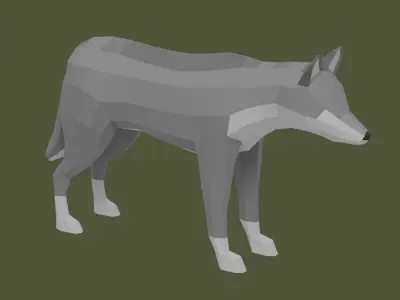 Stylized lowpoly WOLF Free low-poly 3D model
