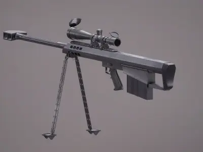Barrett M95 Rigged PBR  Low-poly 3D model