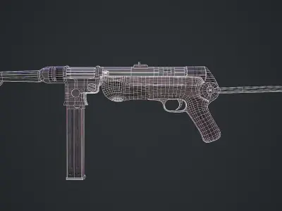 Submachine gun MP 38 40 3d model Low-poly 3D model
