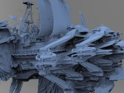 Dark Dreadnaught airship  3D model