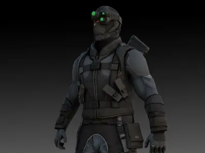 Archer Splinter Cell Conviction 3D Model High-Quality Rigged Low-poly 3D model