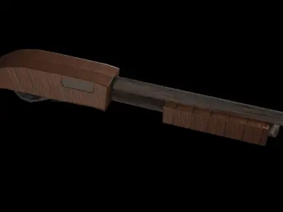 rust shotgun low poly 3D models Free low-poly 3D model