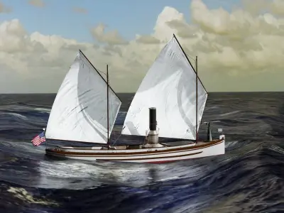 US Navy Steam Cutter 40 ft  ca  1900 3D model