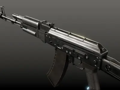 AK74M ak - rifle Free low-poly 3D model
