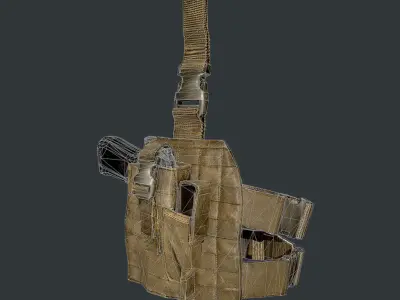 Military Police Gun Holster Game Ready 01 Low-poly 3D model