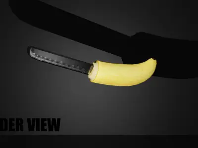 VRChat Banana Tanto Poiyomi Shader Low-poly 3D model