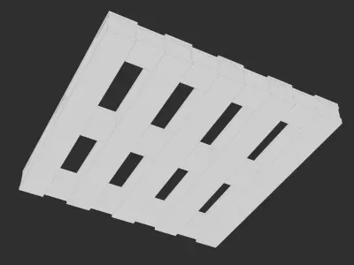 Wooden Pallet Low-poly 3D model 4
