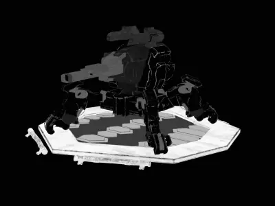 spider tank  Low-poly 3D model