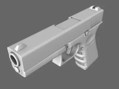 Generic Handgun 9mm Pistol 3D model