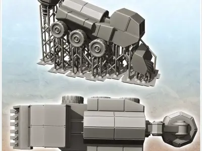 Futuristic mining truck with shovel and drill 2 - Future Sci-Fi  3D print model