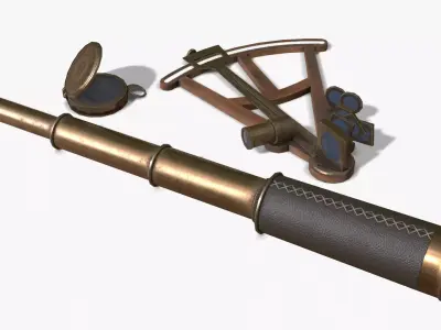 Old Nautical Tools Low-poly 3D model