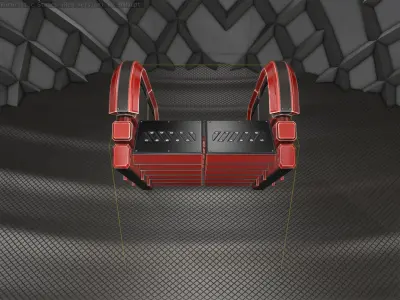 Sci-Fi Stairs - 31 - Red Version  Low-poly 3D model