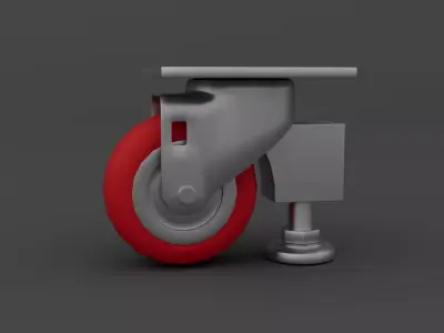Industrial Caster Wheel with Brake Heavy Duty Equipment Roller 3D model purchase