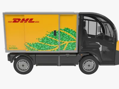 DHL delivery truck 3D model