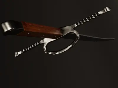 Kriegsmesser Sword Low-poly 3D model purchase