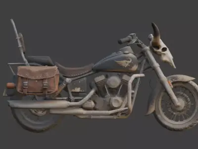 Longhorn Desert Nomad Motorcycle 3d Low-poly 3D model