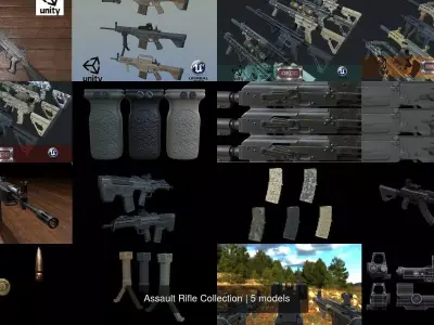 Assault Rifle Collection 3D Model Pack purchase