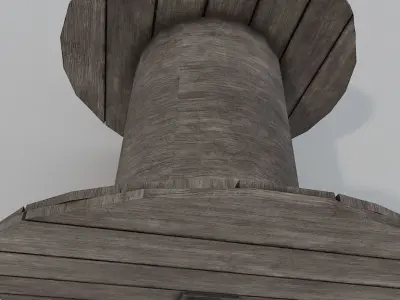 Wooden Cable Reel PBR  Low-poly 3D model