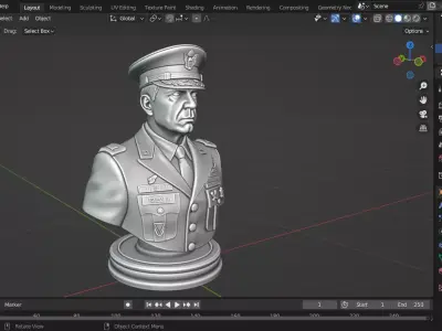 General Randy George chess piece 3D print model