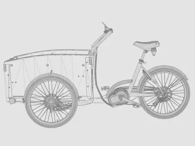 3D Model of Cargobike DeLight Low-poly 3D model