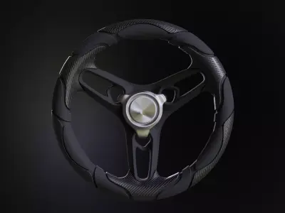 Racing Steering Wheel car  boat 3D model