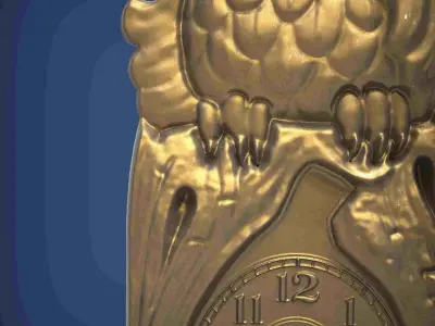 Carved clock for 3D printing and CNC 3D print model 26