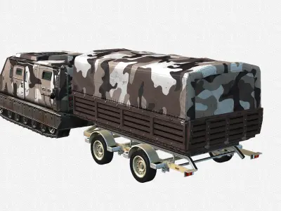 Tracked armored vehicle Low-poly 3D model