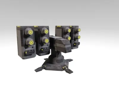 Si-Fi Turret Low-poly 3D model
