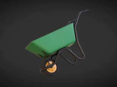 wheelbarrow Low-poly 3D model from CGTrader