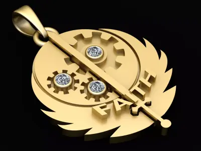 Brotherhood Faith Medallion Sword and Gear 3D Printable Pendant 3D print model