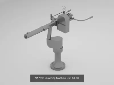 World War 2 United States Navy Artillery and Equipment 3D Model Pack