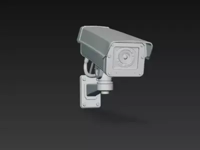 Industrial CCTV Security Camera - PBR Low Poly Game Ready Low-poly 3D model