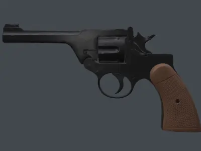 Revolver Low-poly 3D model
