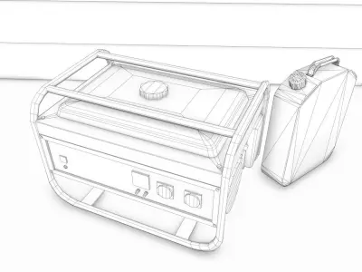 Electric generator   Low-poly 3D model