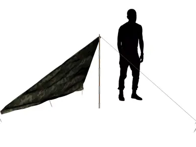 Wehrmacht tent - Einerzelt Low-poly 3D model