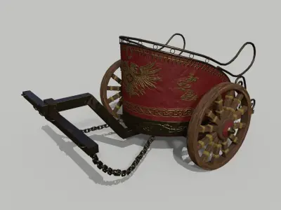 Roman Chariot Low-poly 3D model