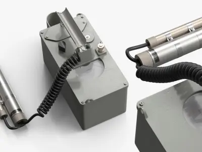 Military Radiac Set With External Probe 3D model