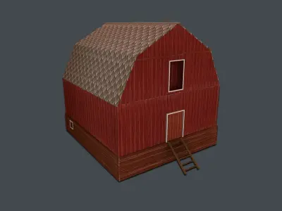 Barn Hand Painted Low-poly 3D model