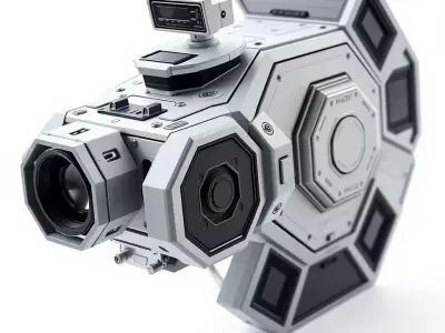 Futuristic Surveillance Camera model pack Low-poly 3D model