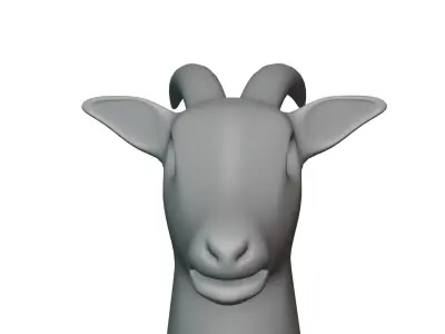 Low Poly Goat Head - Decorative 3D Model 3D model