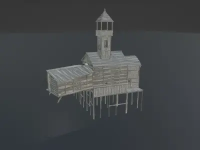 Lik town Low-poly 3D model