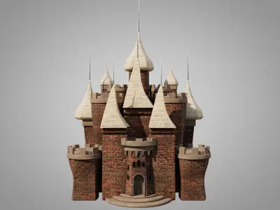 Castle Low-poly 3D model 9