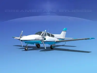Beechcraft B55 Baron V21 3D model