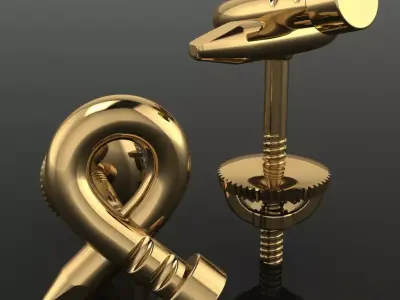 Nail Knot Stud Earring 3D print model