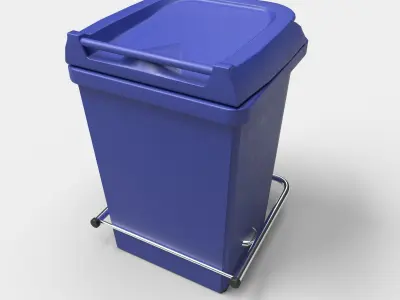 Hospital Waste Bin Low-poly 3D model
