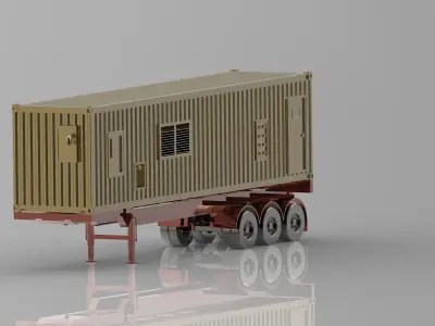 40Ft container Diese Generator trailer 3D print model