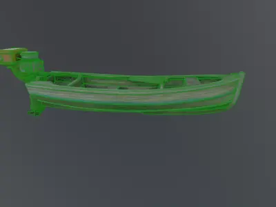 wooden boat 3D model