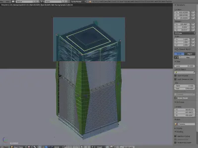 Sci-Fi 3 modern skyscraper at night 3D model