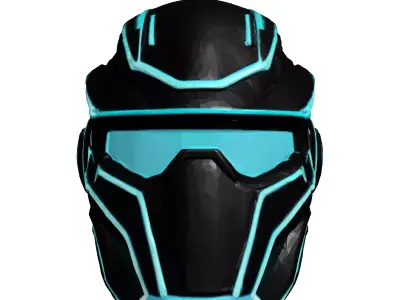 Neon Cyberpunk Helmet 3D Model 3D model