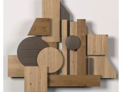 Wall shapes Decoration - Wood - 80x60 - Collection - Part 9 3D model